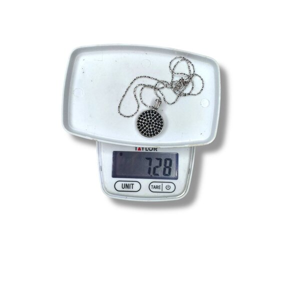 Reyhan Hakki Sterling Silver Black Sapphire Pendant Necklace 16" - Picture 11 of 11